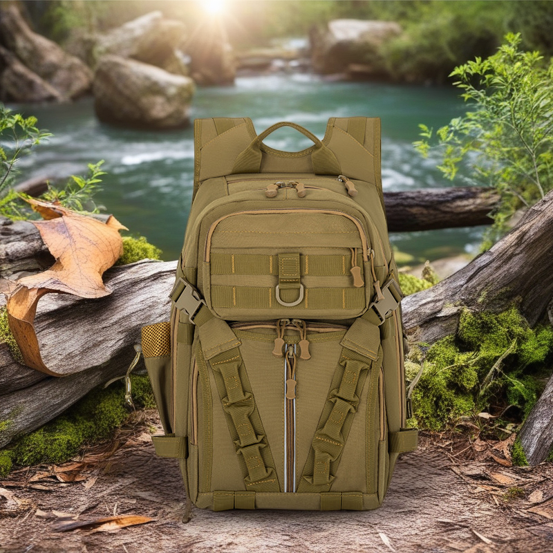 Camouflage Tactical Backpack for Outdoor Climbing, Hiking & Camping - Large Capacity Multi-Compartment