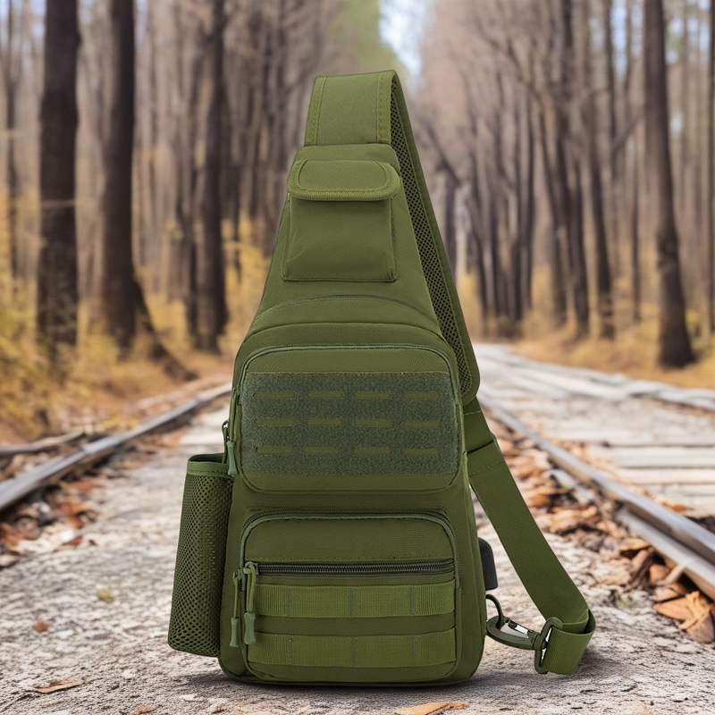 2024 Camouflage USB Charging Chest Bag - Men's Outdoor Multifunctional Crossbody Shoulder Bag