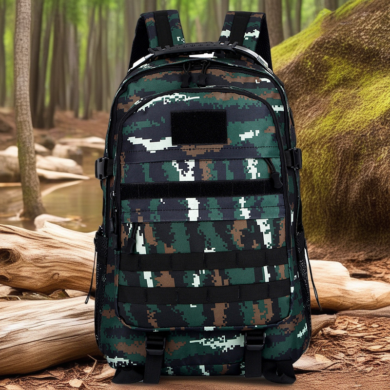 Camouflage Waterproof Nylon Outdoor Camping Backpack