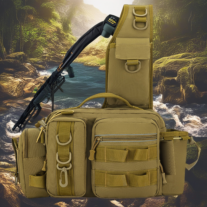 Camouflage Multifunctional Luya Tactical Waist & Shoulder Bag - Large Capacity Fishing Gear Storage