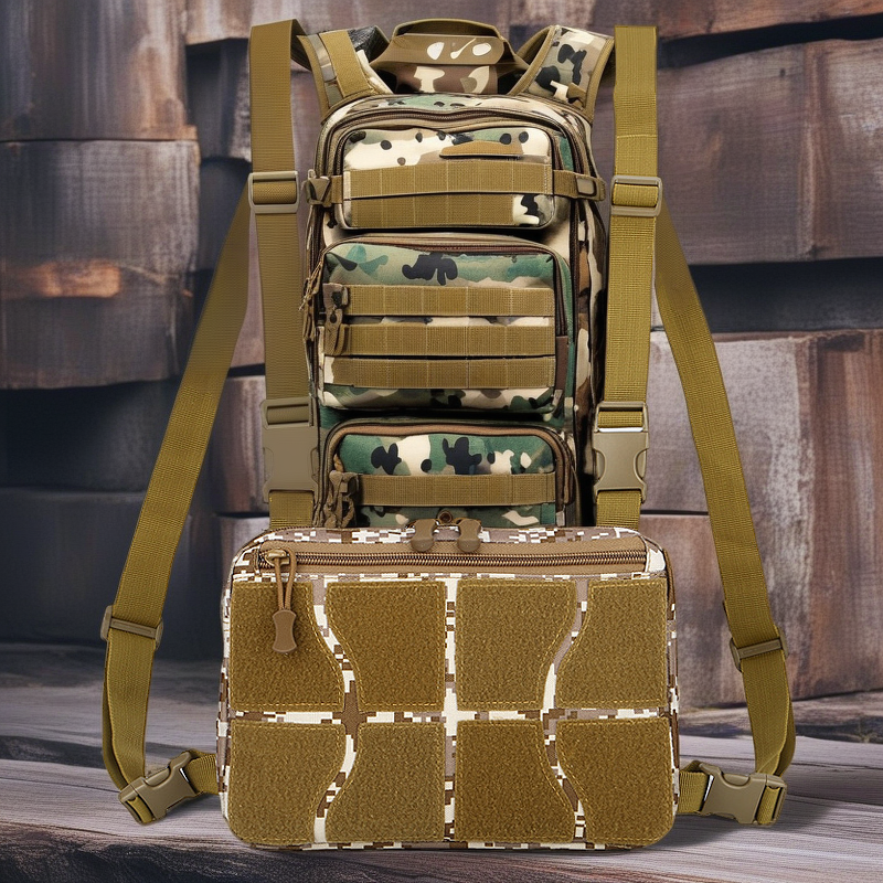 Men's Camouflage Tactical Vest Bag - Multi-Purpose Motorcycle Backpack